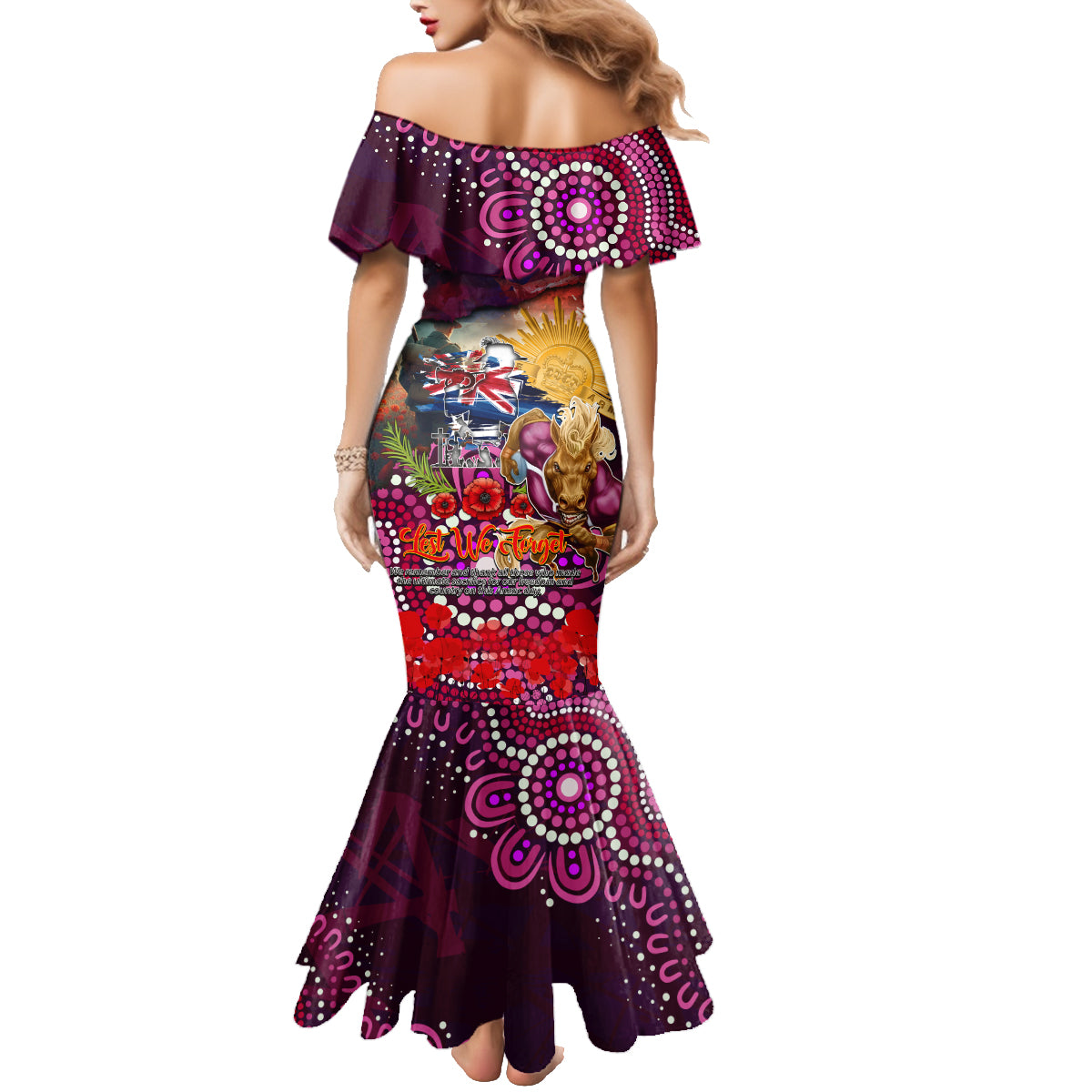 Personalised Australia Rugby Broncos ANZAC Family Matching Mermaid Dress and Hawaiian Shirt Brisbane Scratch Style