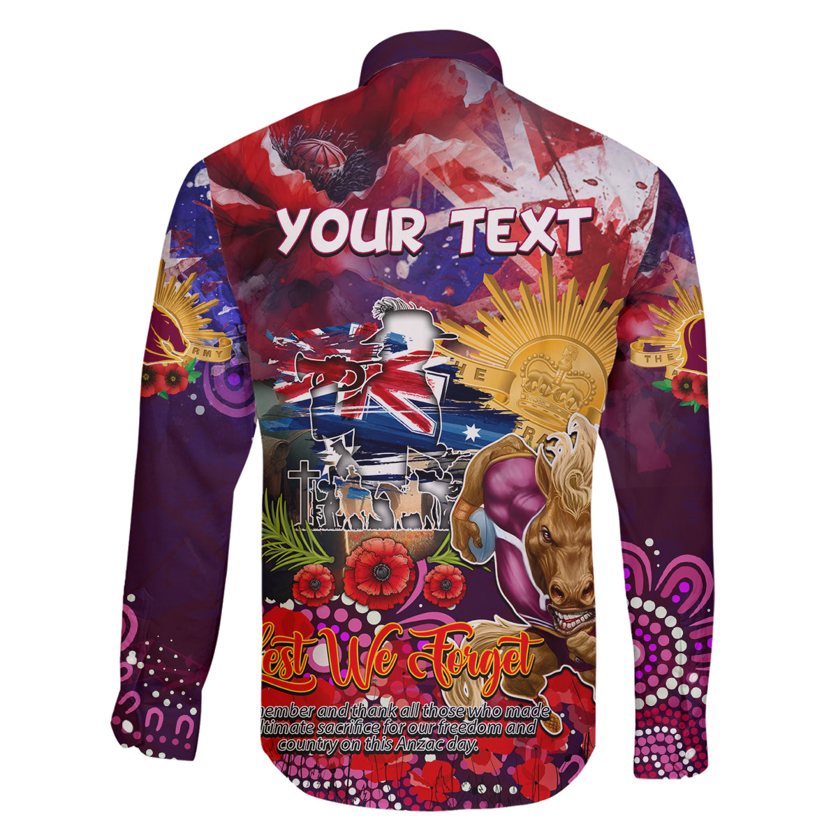 Personalised Australia Rugby Broncos ANZAC Family Matching Summer Maxi Dress and Hawaiian Shirt Brisbane Scratch Style