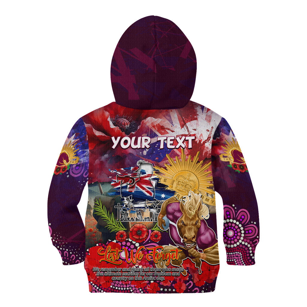 Personalised Australia Rugby Broncos ANZAC Kid Hoodie Brisbane Scratch Style - Vibe Hoodie Shop