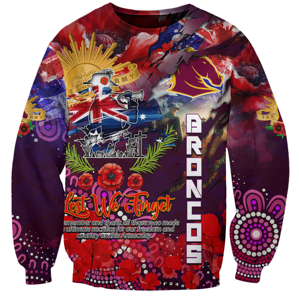 Personalised Australia Rugby Broncos ANZAC Sweatshirt Brisbane Scratch Style - Vibe Hoodie Shop