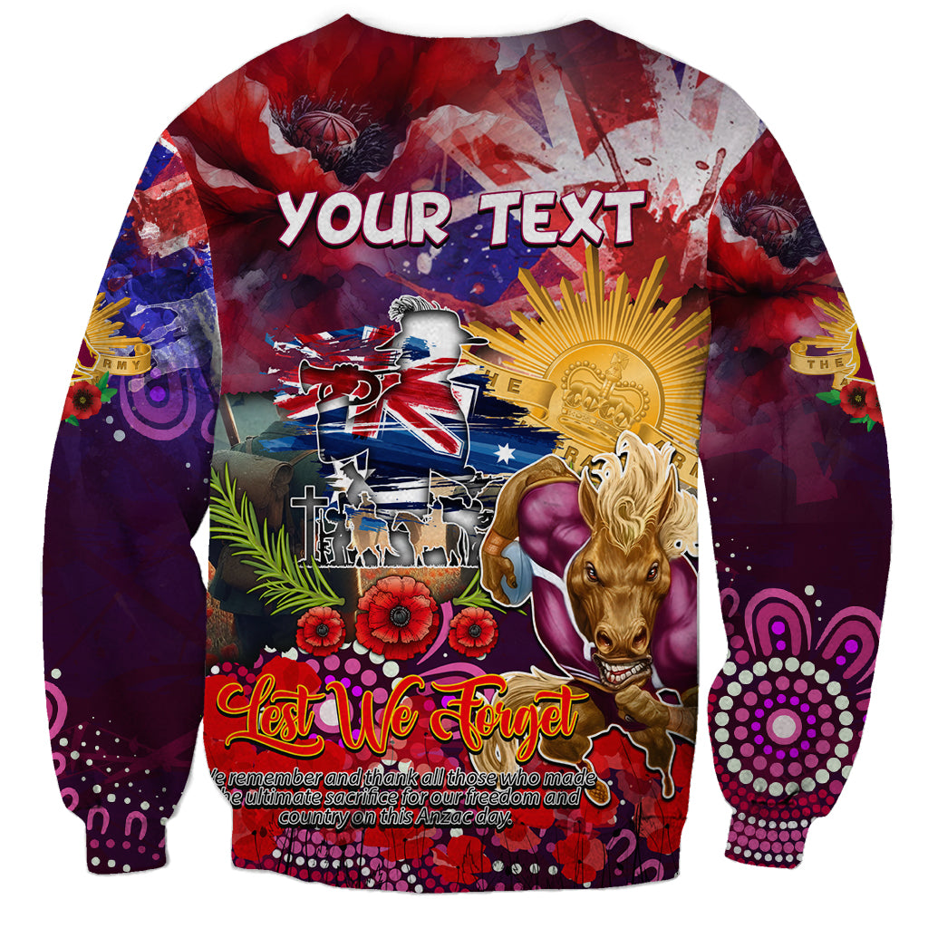 Personalised Australia Rugby Broncos ANZAC Sweatshirt Brisbane Scratch Style - Vibe Hoodie Shop