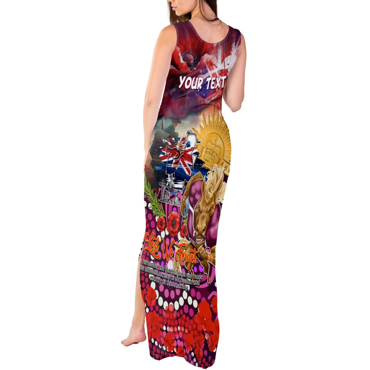 Personalised Australia Rugby Broncos ANZAC Tank Maxi Dress Brisbane Scratch Style