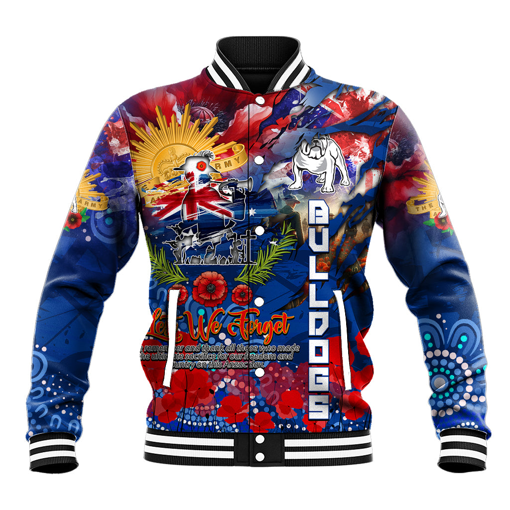Personalised Australia Rugby Bulldogs ANZAC Baseball Jacket Canterbury-Bankstown Scratch Style - Vibe Hoodie Shop