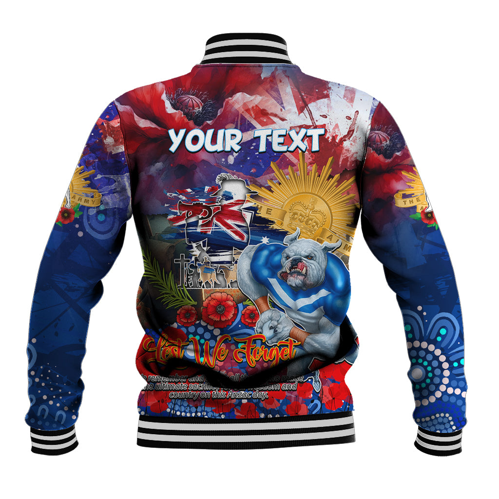 Personalised Australia Rugby Bulldogs ANZAC Baseball Jacket Canterbury-Bankstown Scratch Style - Vibe Hoodie Shop