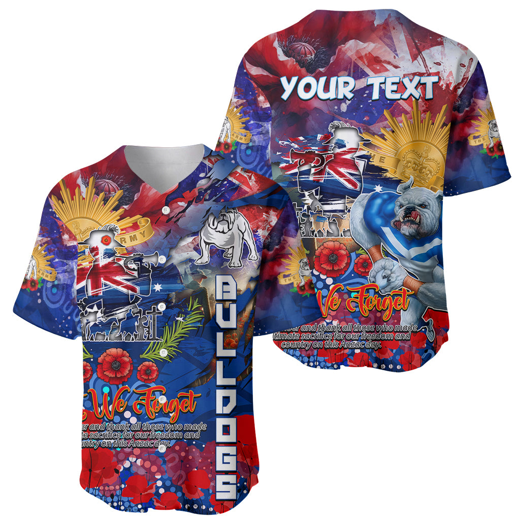 Personalised Australia Rugby Bulldogs ANZAC Baseball Jersey Canterbury-Bankstown Scratch Style - Vibe Hoodie Shop