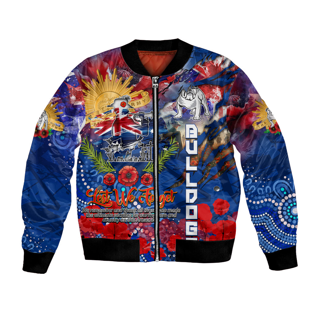 Personalised Australia Rugby Bulldogs ANZAC Bomber Jacket Canterbury-Bankstown Scratch Style - Vibe Hoodie Shop