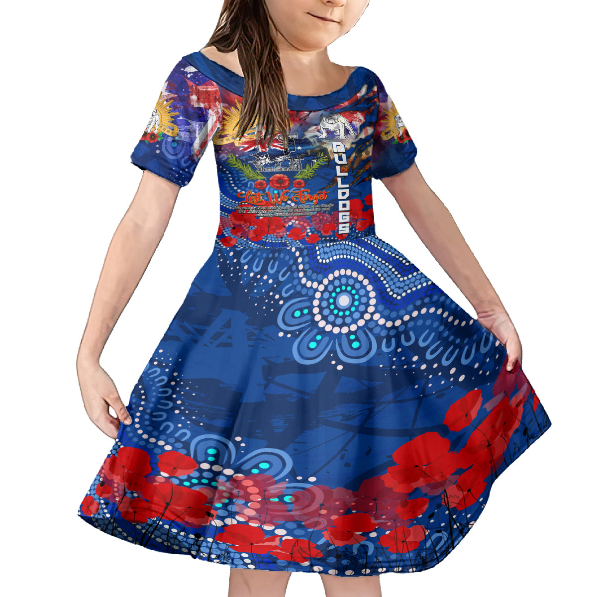 Personalised Australia Rugby Bulldogs ANZAC Family Matching Tank Maxi Dress and Hawaiian Shirt Canterbury-Bankstown Scratch Style