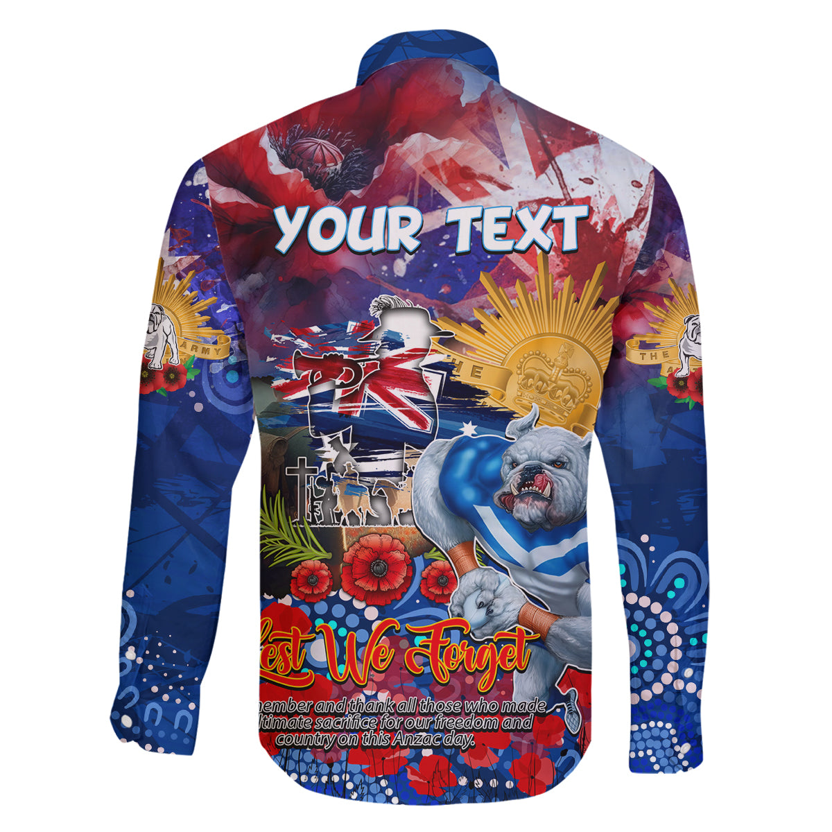 Personalised Australia Rugby Bulldogs ANZAC Family Matching Tank Maxi Dress and Hawaiian Shirt Canterbury-Bankstown Scratch Style