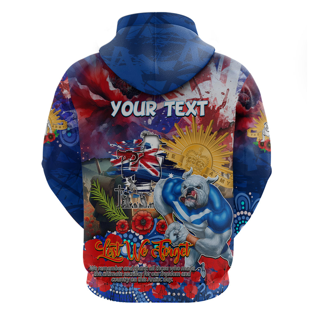 Personalised Australia Rugby Bulldogs ANZAC Hoodie Canterbury-Bankstown Scratch Style - Vibe Hoodie Shop