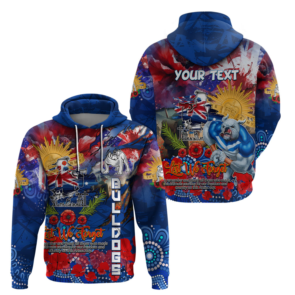 Personalised Australia Rugby Bulldogs ANZAC Hoodie Canterbury-Bankstown Scratch Style - Vibe Hoodie Shop