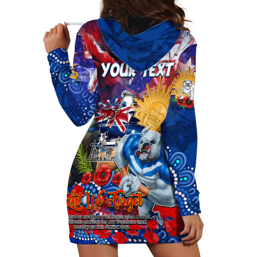 Personalised Australia Rugby Bulldogs ANZAC Hoodie Dress Canterbury-Bankstown Scratch Style - Vibe Hoodie Shop