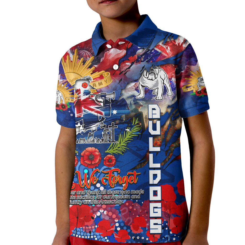 Personalised Australia Rugby Bulldogs ANZAC Kid Polo Shirt Canterbury-Bankstown Scratch Style - Vibe Hoodie Shop