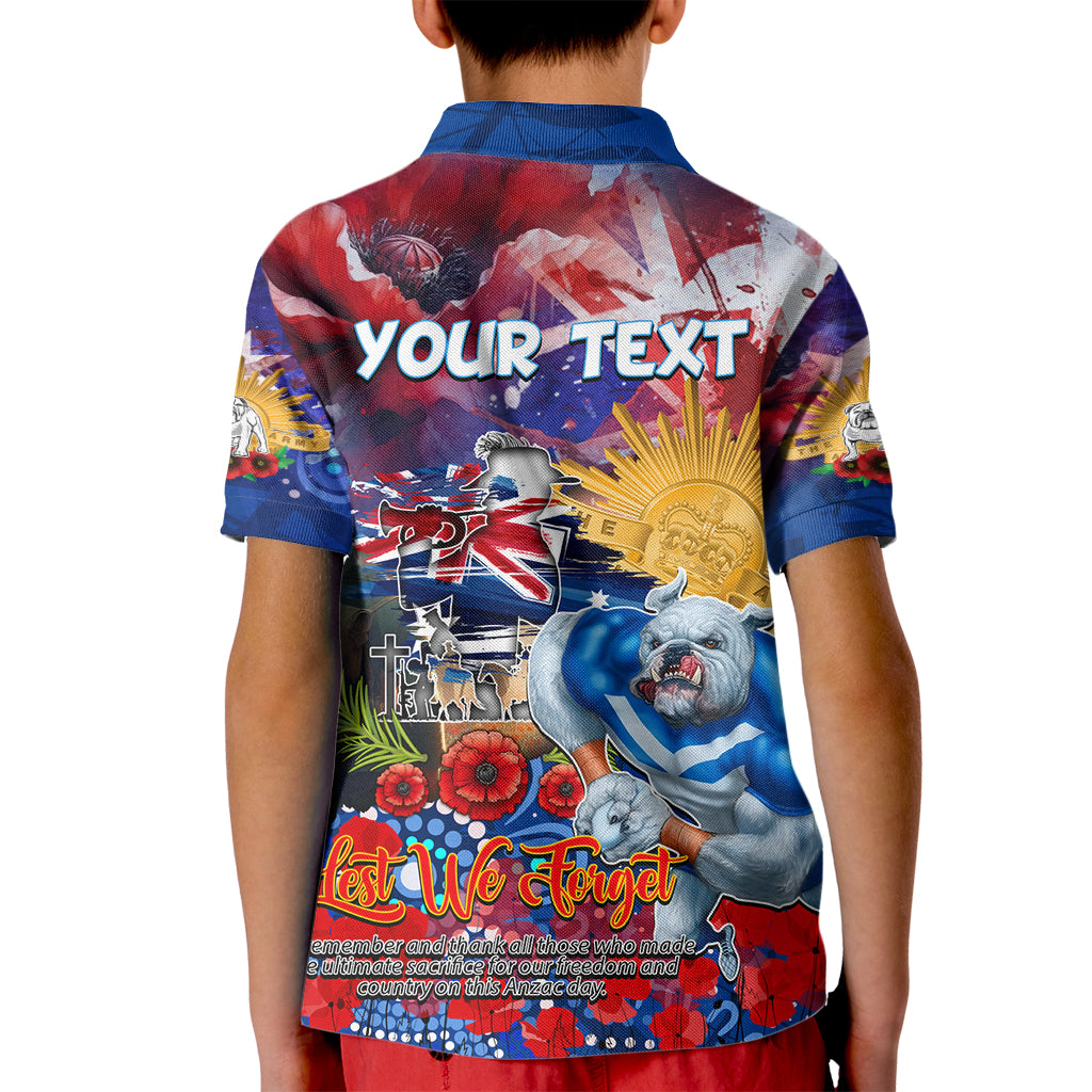 Personalised Australia Rugby Bulldogs ANZAC Kid Polo Shirt Canterbury-Bankstown Scratch Style - Vibe Hoodie Shop