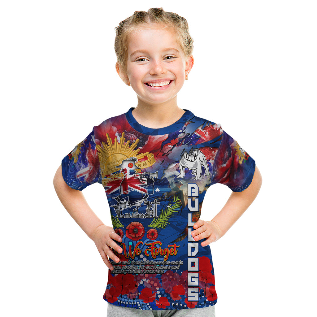 Personalised Australia Rugby Bulldogs ANZAC Kid T Shirt Canterbury-Bankstown Scratch Style - Vibe Hoodie Shop