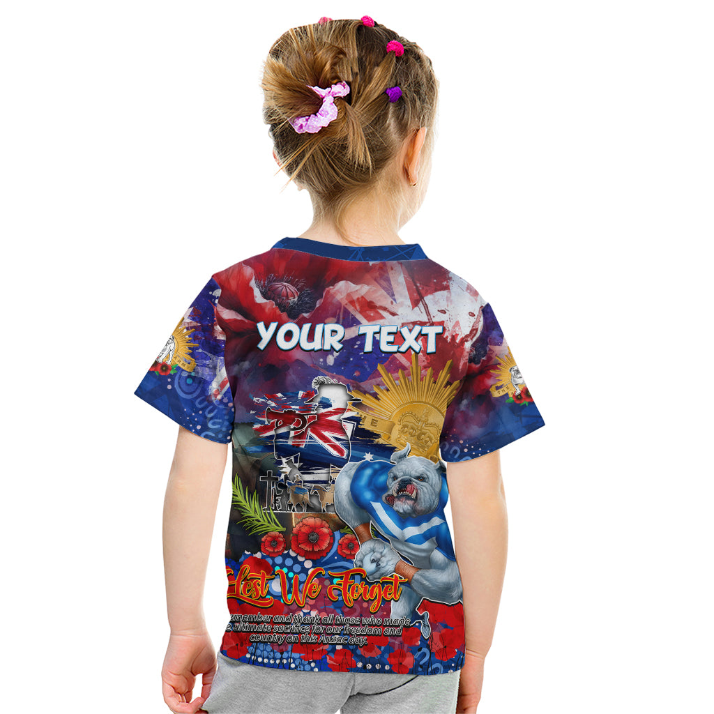 Personalised Australia Rugby Bulldogs ANZAC Kid T Shirt Canterbury-Bankstown Scratch Style - Vibe Hoodie Shop