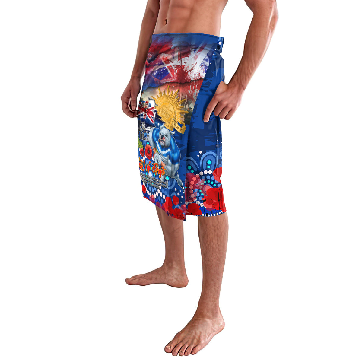 Personalised Australia Rugby Bulldogs ANZAC Lavalava Canterbury-Bankstown Scratch Style
