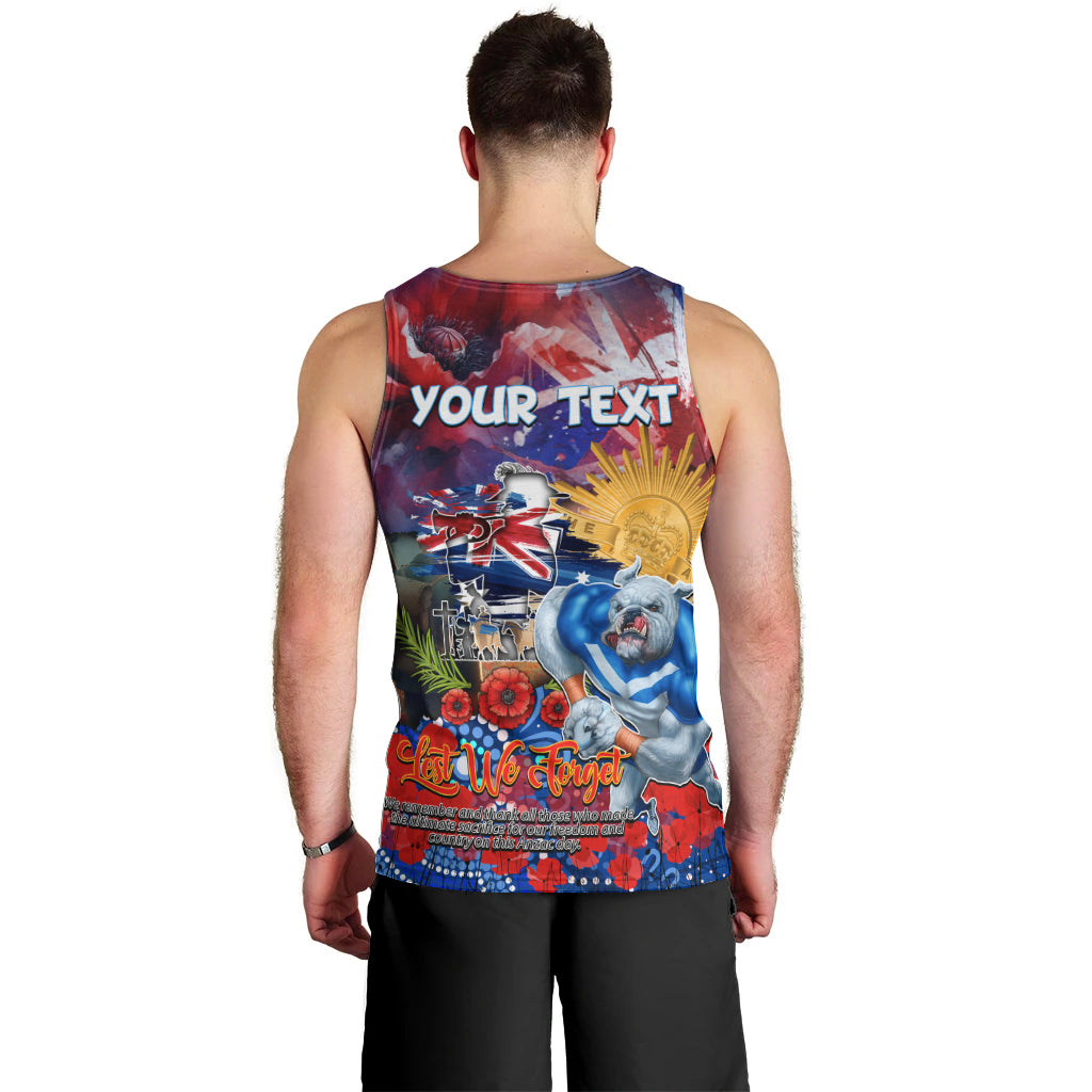 Personalised Australia Rugby Bulldogs ANZAC Men Tank Top Canterbury-Bankstown Scratch Style - Vibe Hoodie Shop