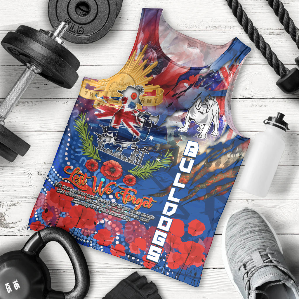 Personalised Australia Rugby Bulldogs ANZAC Men Tank Top Canterbury-Bankstown Scratch Style - Vibe Hoodie Shop