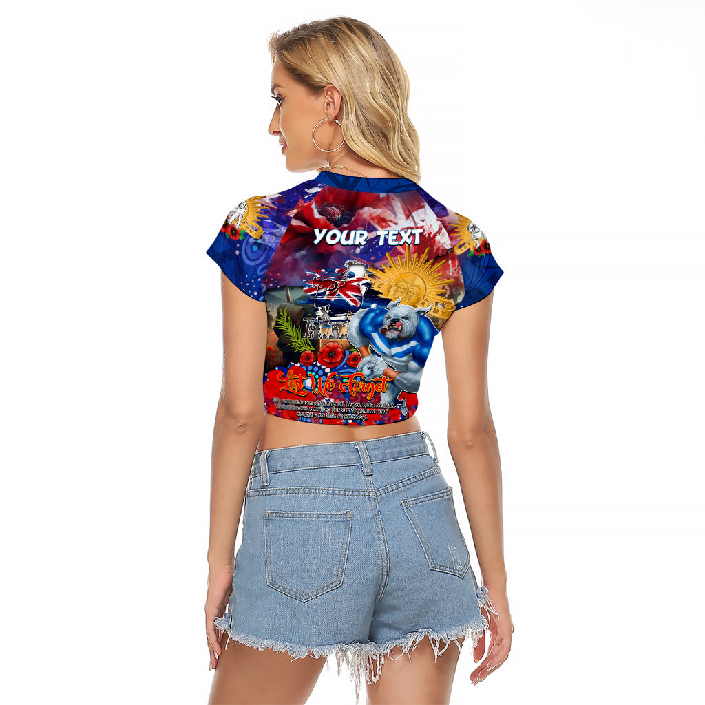 Personalised Australia Rugby Bulldogs ANZAC Raglan Cropped T Shirt Canterbury-Bankstown Scratch Style - Vibe Hoodie Shop