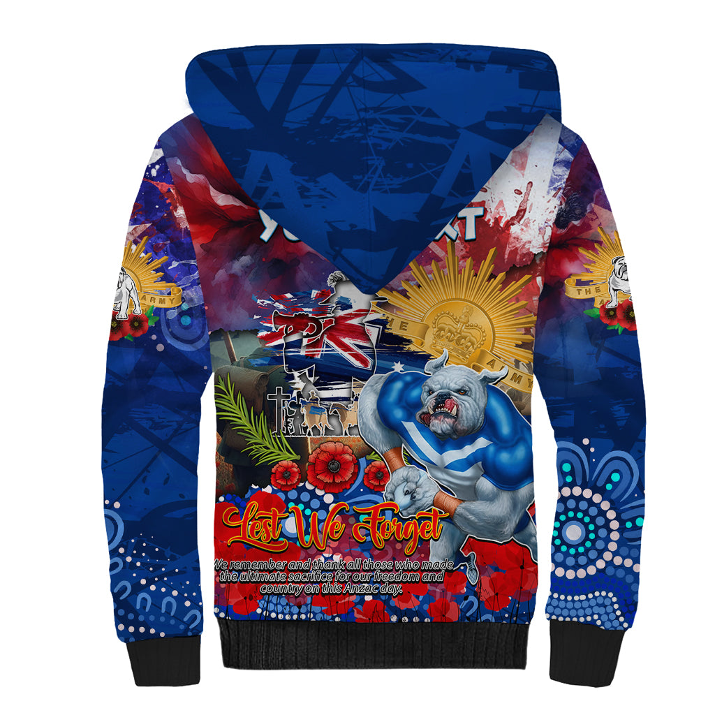 Personalised Australia Rugby Bulldogs ANZAC Sherpa Hoodie Canterbury-Bankstown Scratch Style - Vibe Hoodie Shop