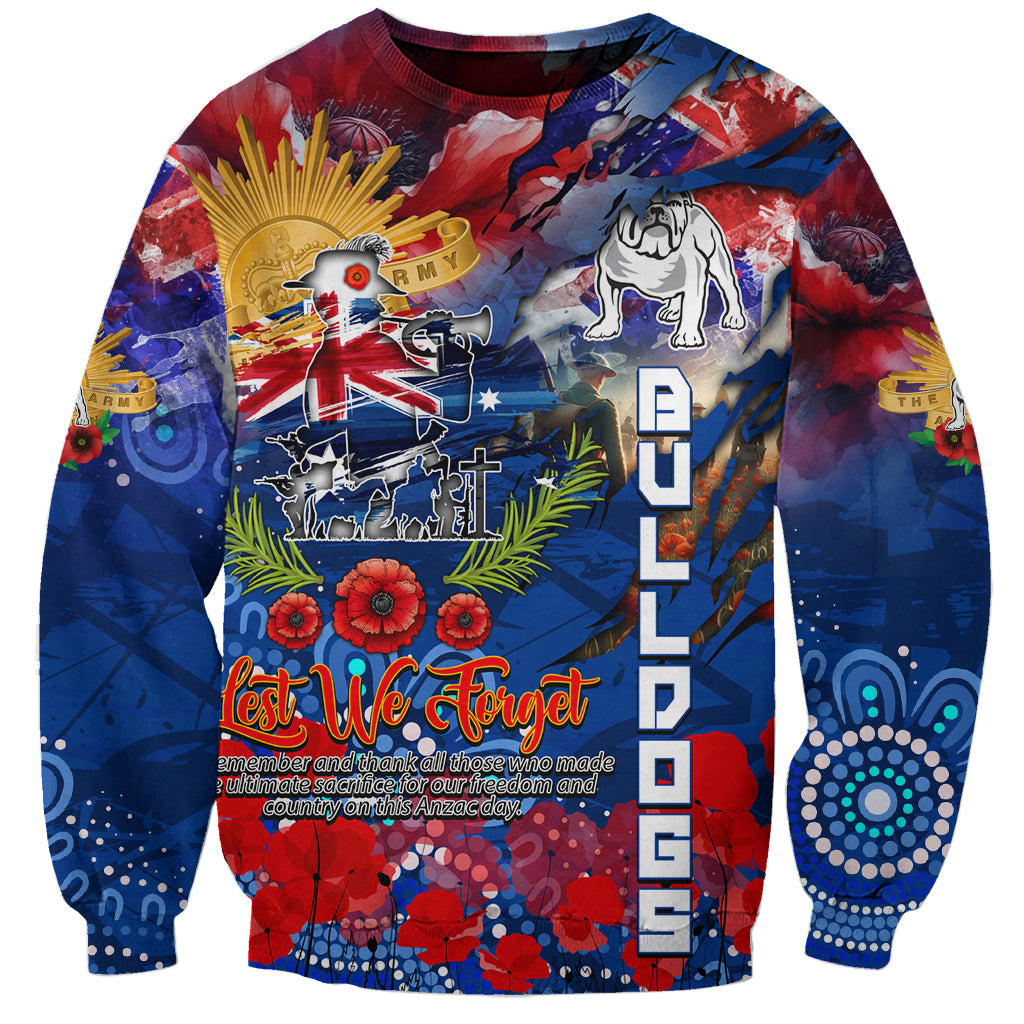 Personalised Australia Rugby Bulldogs ANZAC Sweatshirt Canterbury-Bankstown Scratch Style - Vibe Hoodie Shop