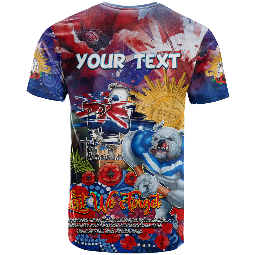 Personalised Australia Rugby Bulldogs ANZAC T Shirt Canterbury-Bankstown Scratch Style - Vibe Hoodie Shop