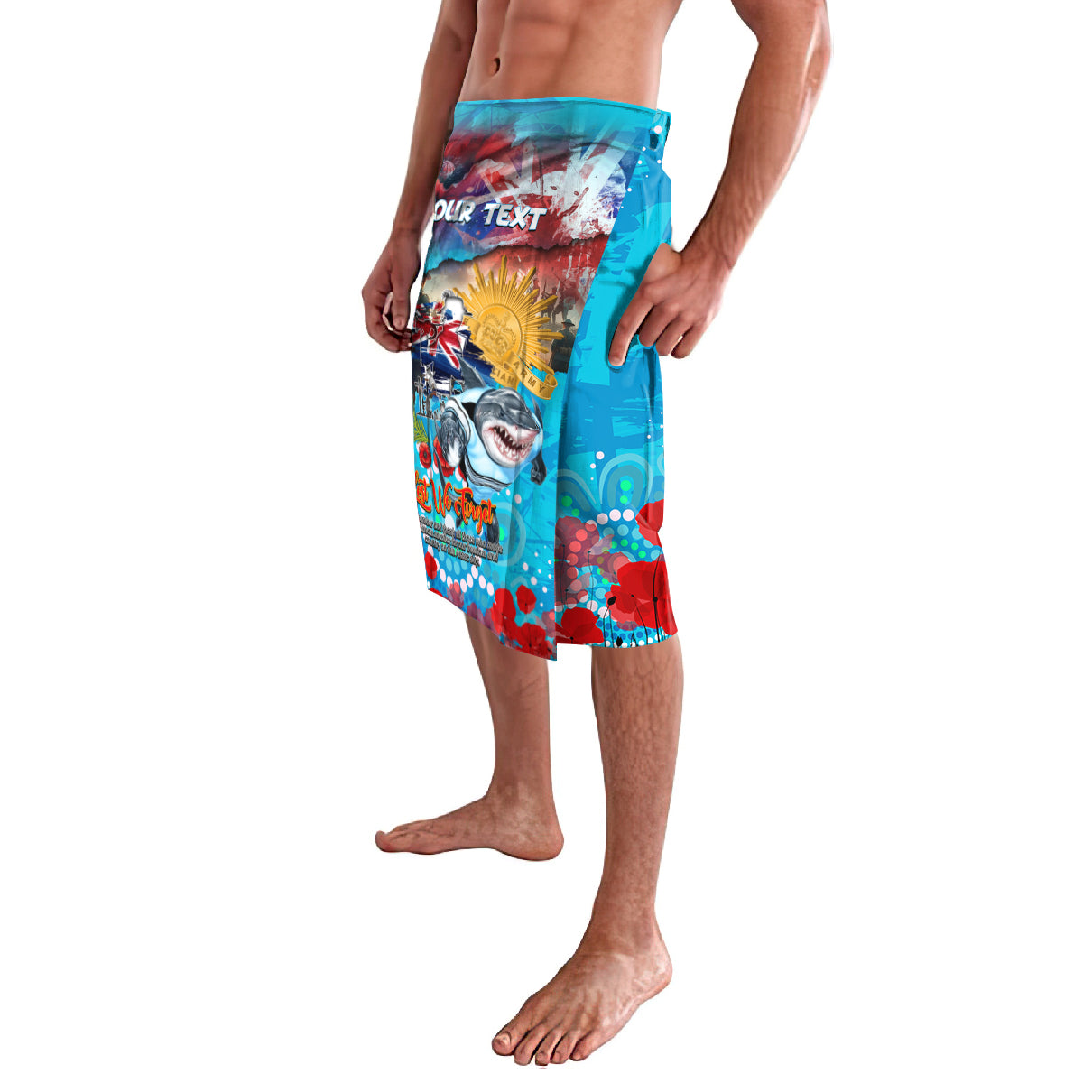 Personalised Australia Rugby Sharks ANZAC Lavalava Cronulla-Sutherland Scratch Style