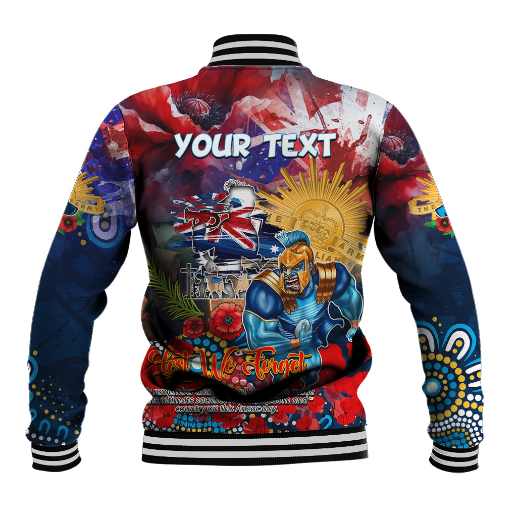 Personalised Australia Rugby Titans ANZAC Baseball Jacket Gold Coast Scratch Style - Vibe Hoodie Shop