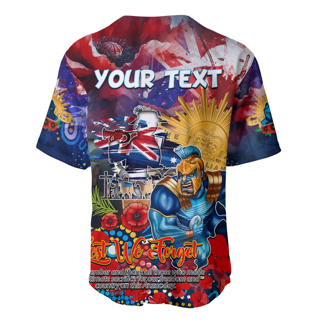 Personalised Australia Rugby Titans ANZAC Baseball Jersey Gold Coast Scratch Style - Vibe Hoodie Shop