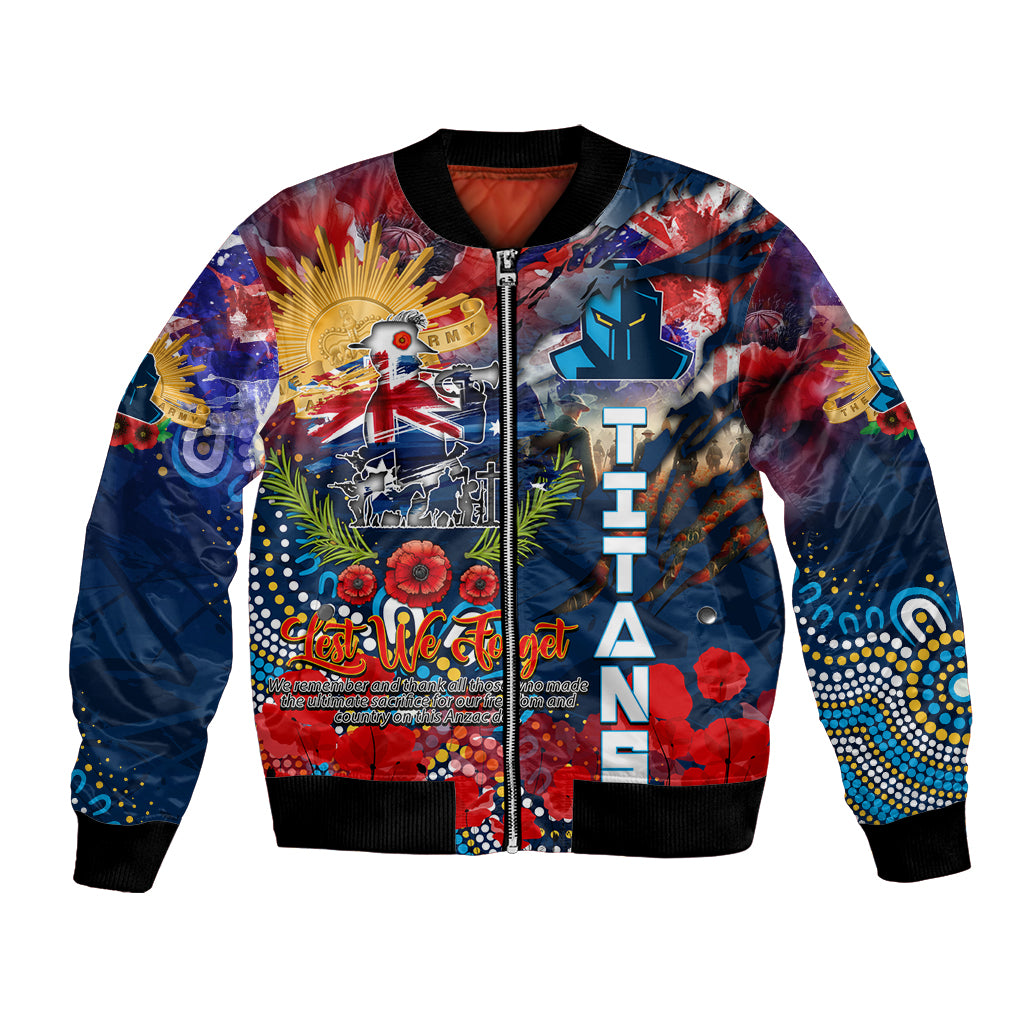 Personalised Australia Rugby Titans ANZAC Bomber Jacket Gold Coast Scratch Style - Vibe Hoodie Shop
