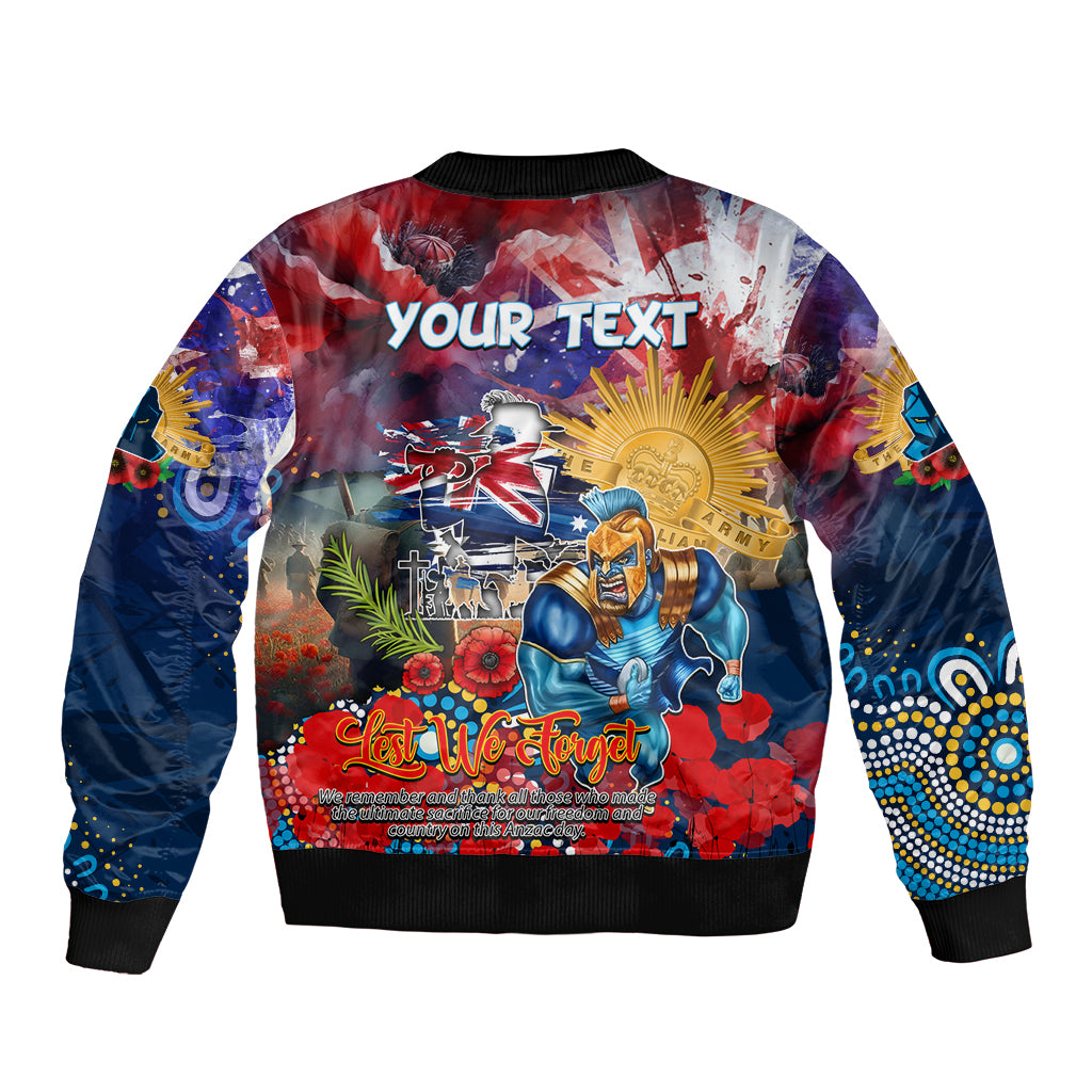 Personalised Australia Rugby Titans ANZAC Bomber Jacket Gold Coast Scratch Style - Vibe Hoodie Shop