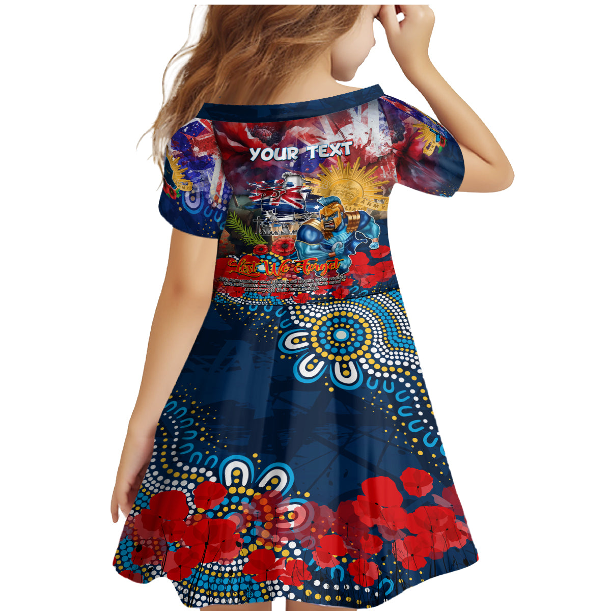 Personalised Australia Rugby Titans ANZAC Family Matching Mermaid Dress and Hawaiian Shirt Gold Coast Scratch Style