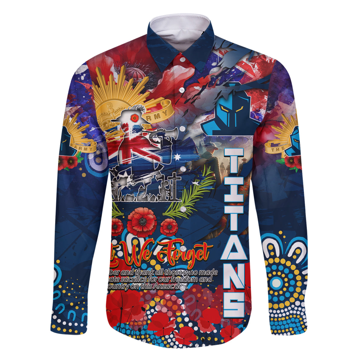 Personalised Australia Rugby Titans ANZAC Family Matching Puletasi and Hawaiian Shirt Gold Coast Scratch Style