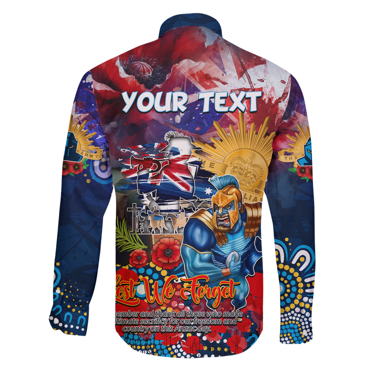 Personalised Australia Rugby Titans ANZAC Family Matching Puletasi and Hawaiian Shirt Gold Coast Scratch Style