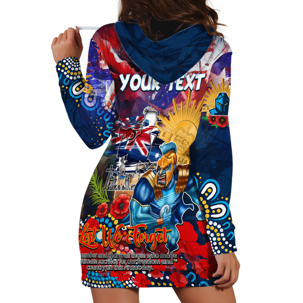 Personalised Australia Rugby Titans ANZAC Hoodie Dress Gold Coast Scratch Style - Vibe Hoodie Shop