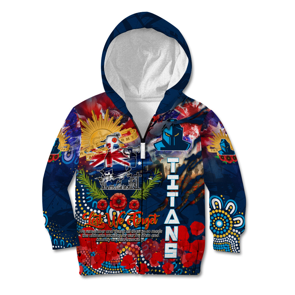 Personalised Australia Rugby Titans ANZAC Kid Hoodie Gold Coast Scratch Style - Vibe Hoodie Shop