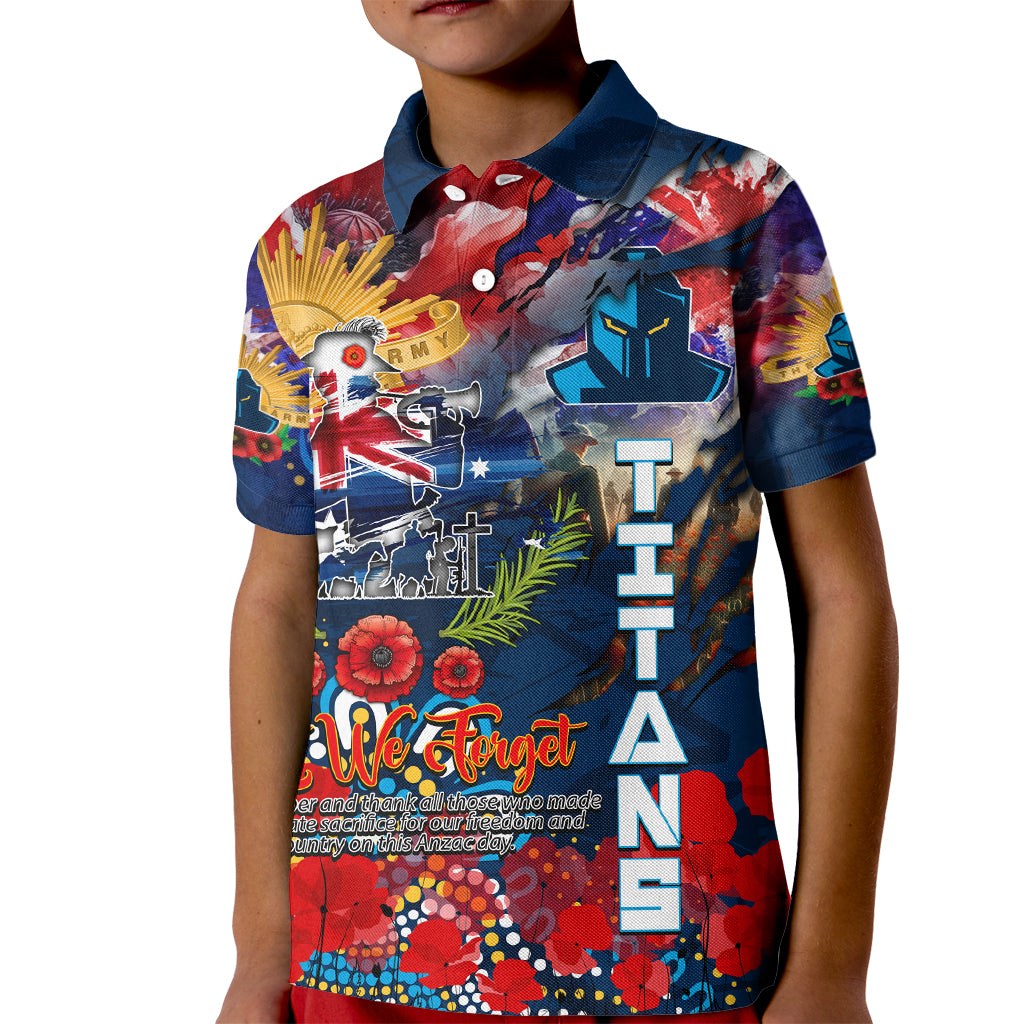 Personalised Australia Rugby Titans ANZAC Kid Polo Shirt Gold Coast Scratch Style - Vibe Hoodie Shop