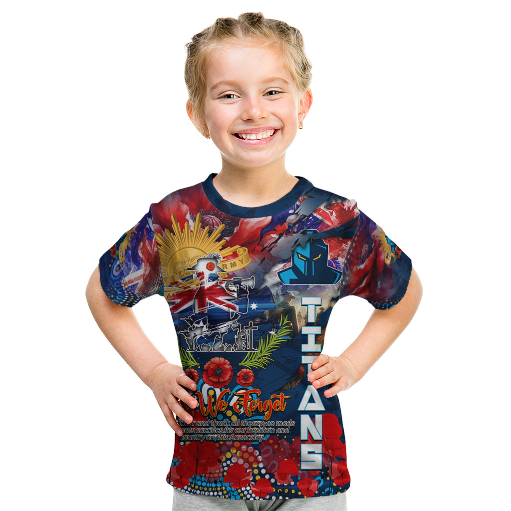 Personalised Australia Rugby Titans ANZAC Kid T Shirt Gold Coast Scratch Style - Vibe Hoodie Shop