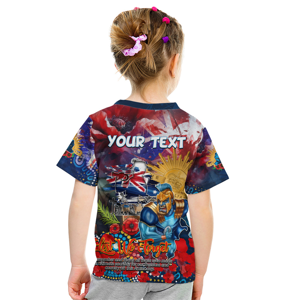 Personalised Australia Rugby Titans ANZAC Kid T Shirt Gold Coast Scratch Style - Vibe Hoodie Shop