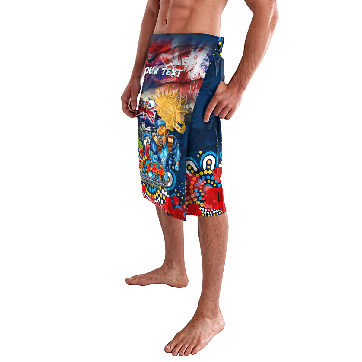 Personalised Australia Rugby Titans ANZAC Lavalava Gold Coast Scratch Style