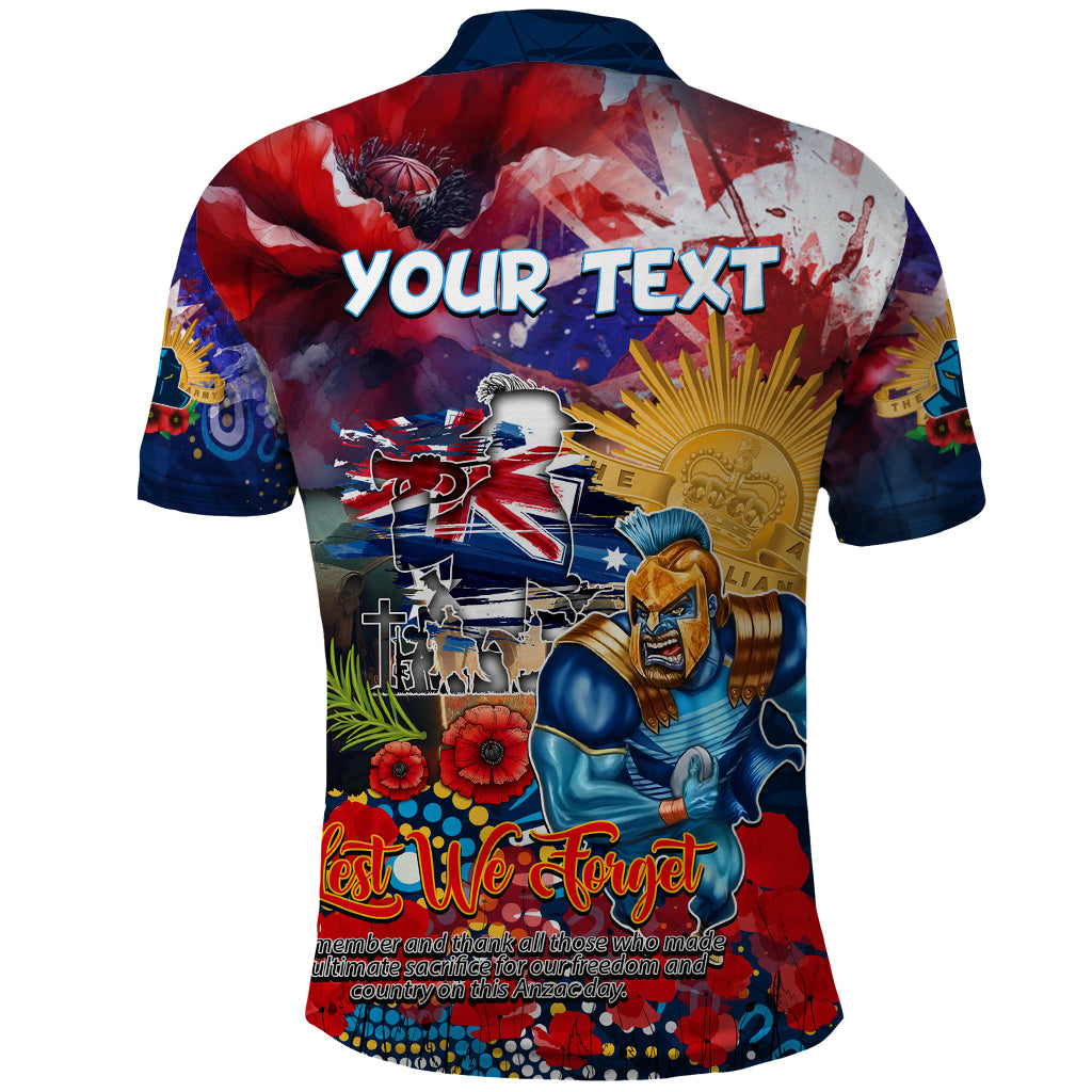 Personalised Australia Rugby Titans ANZAC Polo Shirt Gold Coast Scratch Style - Vibe Hoodie Shop