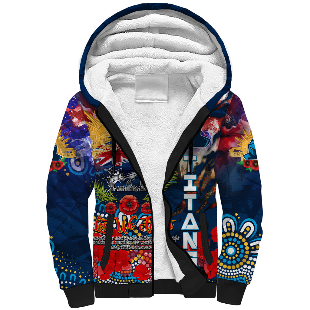 Personalised Australia Rugby Titans ANZAC Sherpa Hoodie Gold Coast Scratch Style - Vibe Hoodie Shop