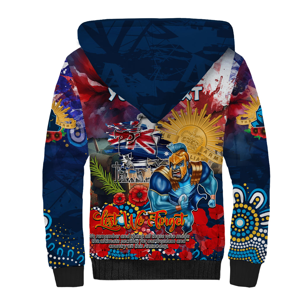 Personalised Australia Rugby Titans ANZAC Sherpa Hoodie Gold Coast Scratch Style - Vibe Hoodie Shop