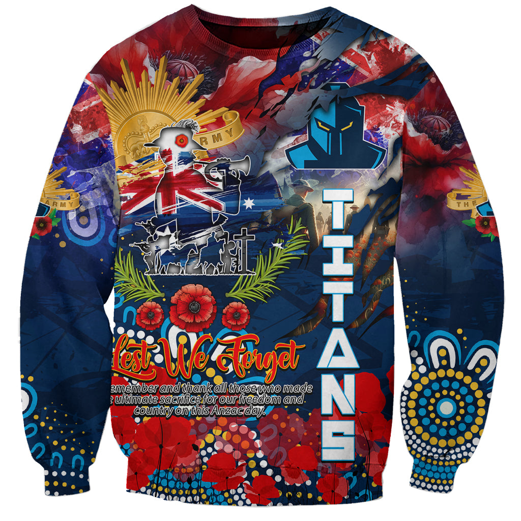 Personalised Australia Rugby Titans ANZAC Sweatshirt Gold Coast Scratch Style - Vibe Hoodie Shop