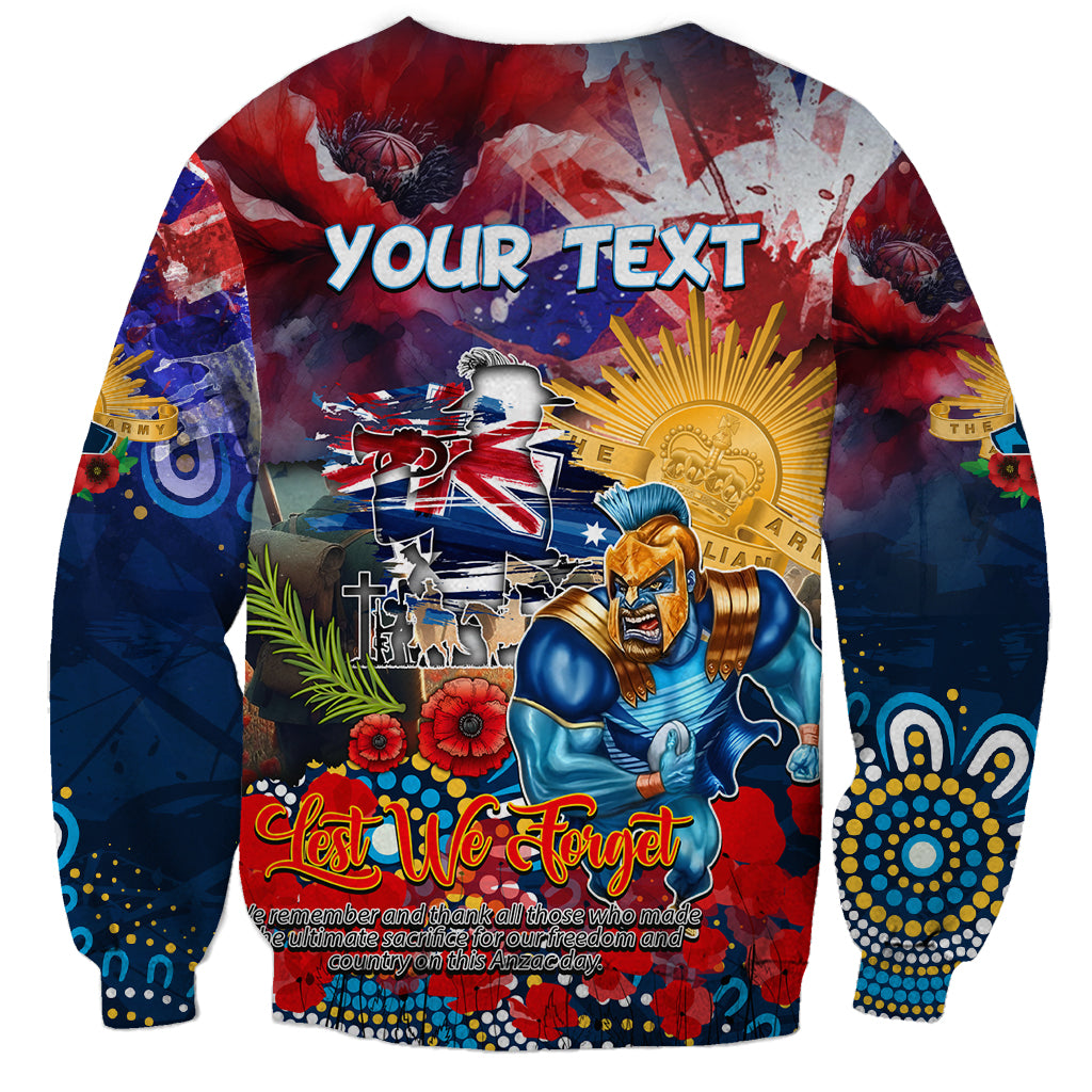 Personalised Australia Rugby Titans ANZAC Sweatshirt Gold Coast Scratch Style - Vibe Hoodie Shop