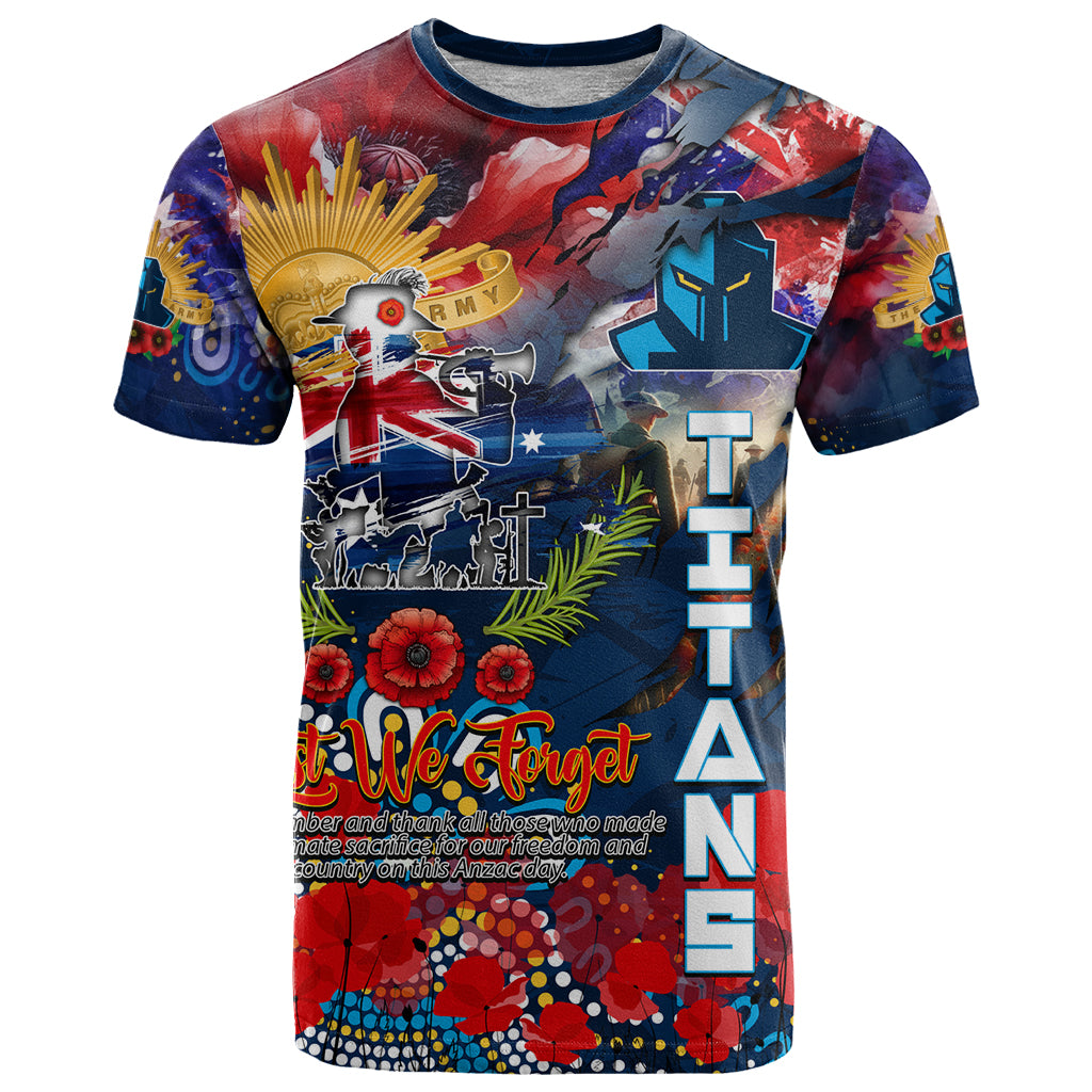 Personalised Australia Rugby Titans ANZAC T Shirt Gold Coast Scratch Style - Vibe Hoodie Shop