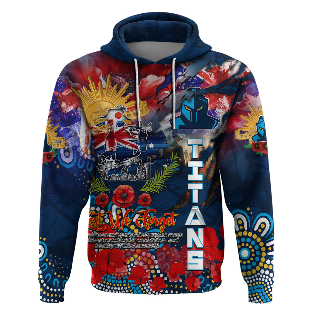 Personalised Australia Rugby Titans ANZAC Zip Hoodie Gold Coast Scratch Style - Vibe Hoodie Shop
