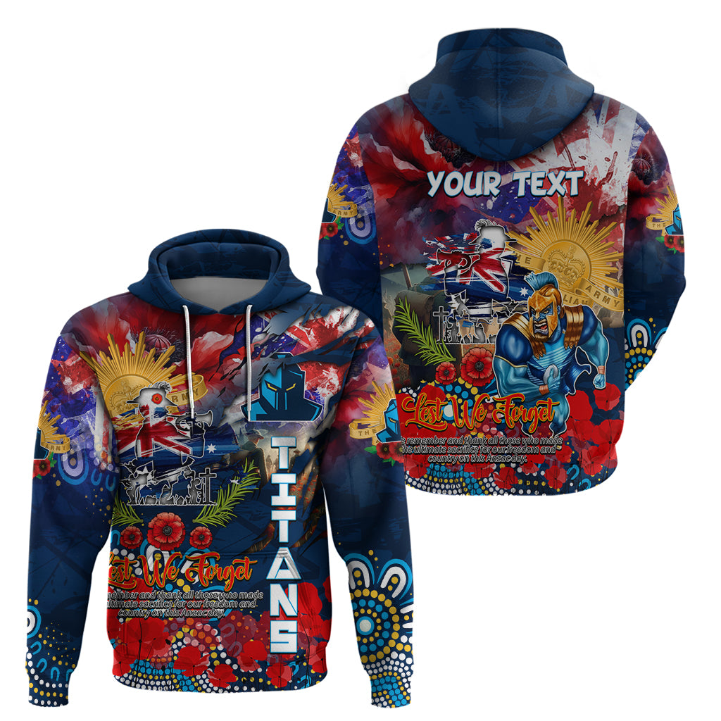Personalised Australia Rugby Titans ANZAC Zip Hoodie Gold Coast Scratch Style - Vibe Hoodie Shop