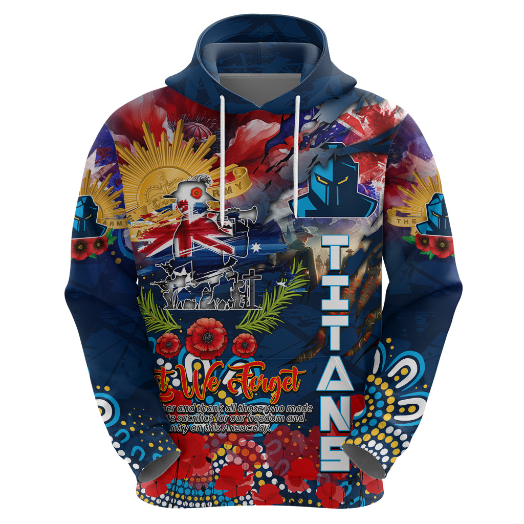 Personalised Australia Rugby Titans ANZAC Zip Hoodie Gold Coast Scratch Style - Vibe Hoodie Shop