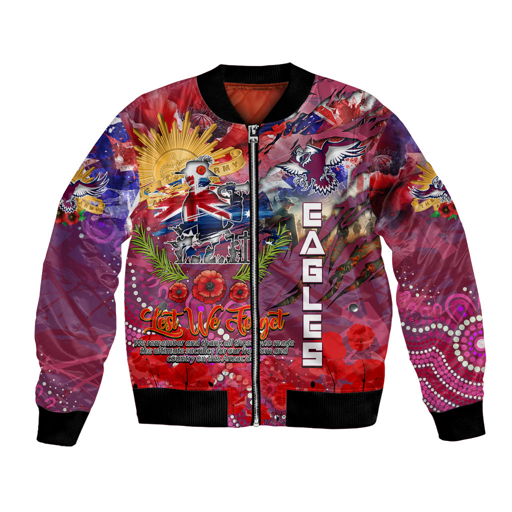 Personalised Australia Rugby Sea Eagles ANZAC Bomber Jacket Manly-Warringah Scratch Style - Vibe Hoodie Shop